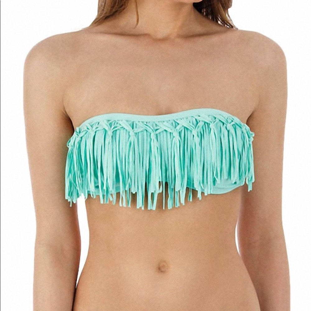 L*Space Dolly Knotted Fringe Bikini Top